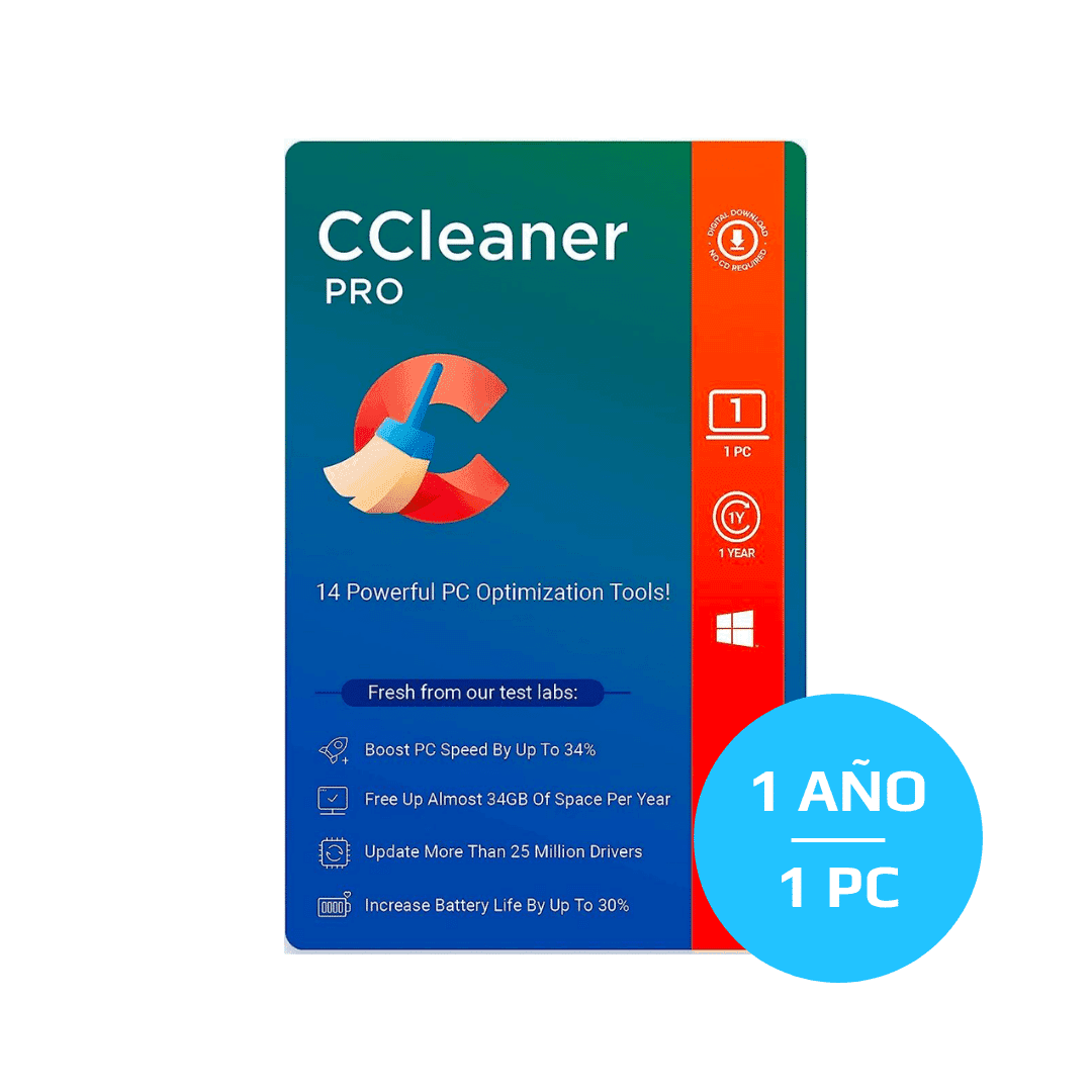 CCleaner Pro 1 dispositivo 1 ano Original- ActivaTuSoftware